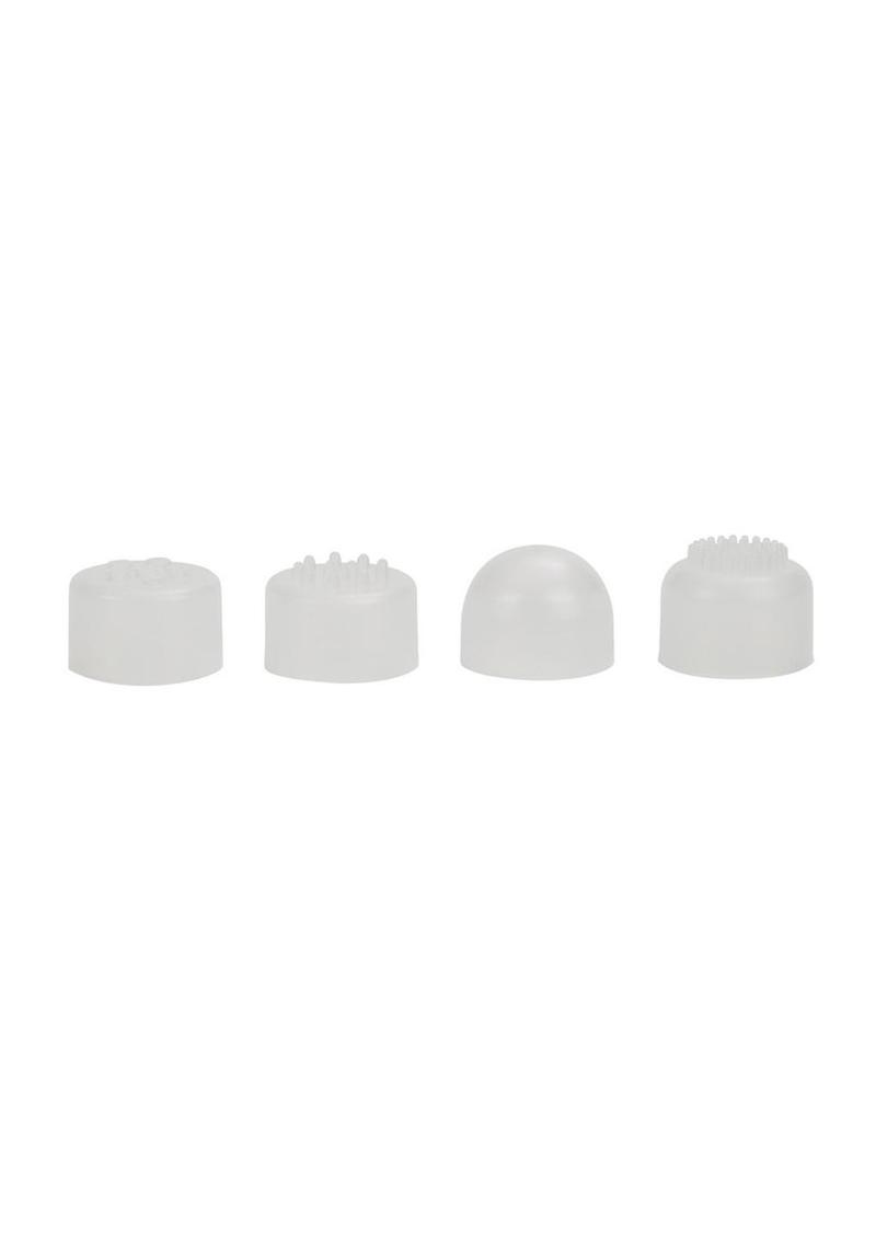 Compact Personal Travel Massager with 4 Interchangeable Heads - White