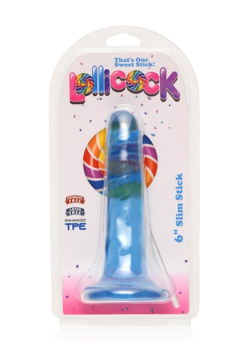 Lollicock Slim Stick Dildo 6in - Berry Ice