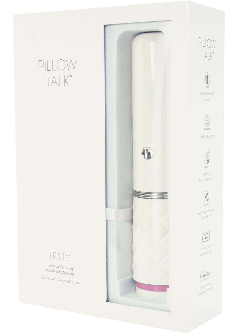 Pillow Talk Feisty Rechargeable Silicone Thrusting and Vibrating Massager - Pink