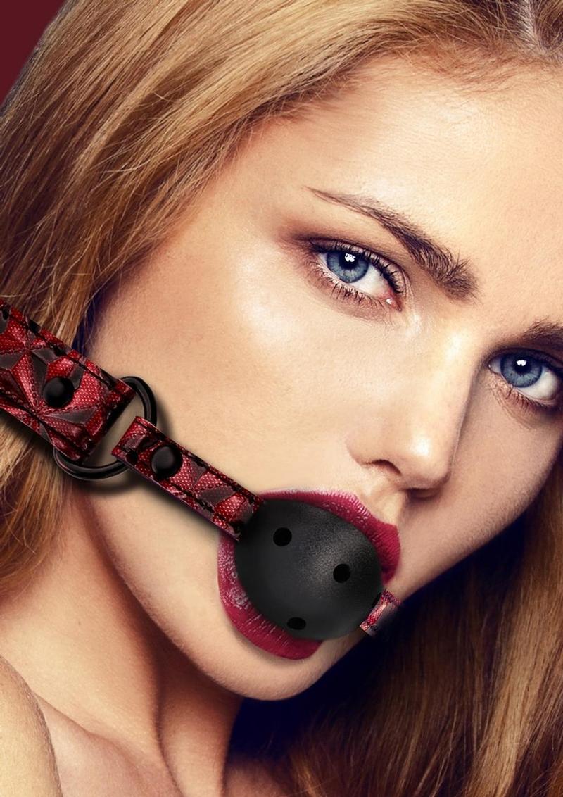Ouch! Luxury Breathable Luxury Ball Gag - Burgundy