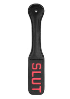Ouch! Leather Paddle "Slut" - Black