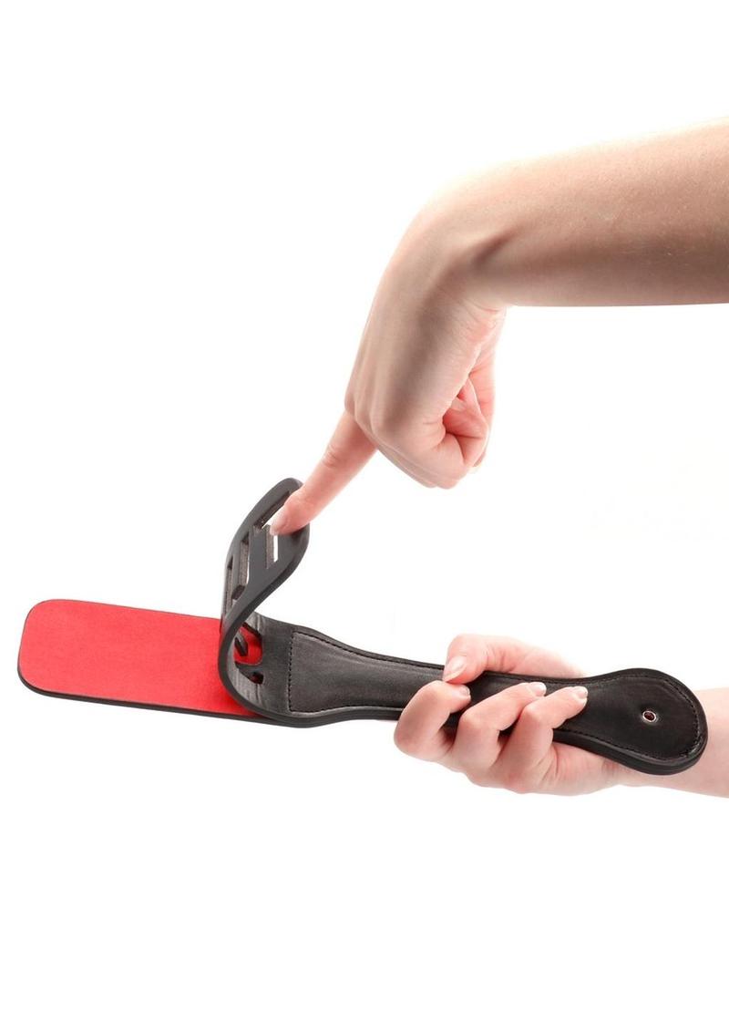 Ouch! Leather Paddle "Slut" - Black