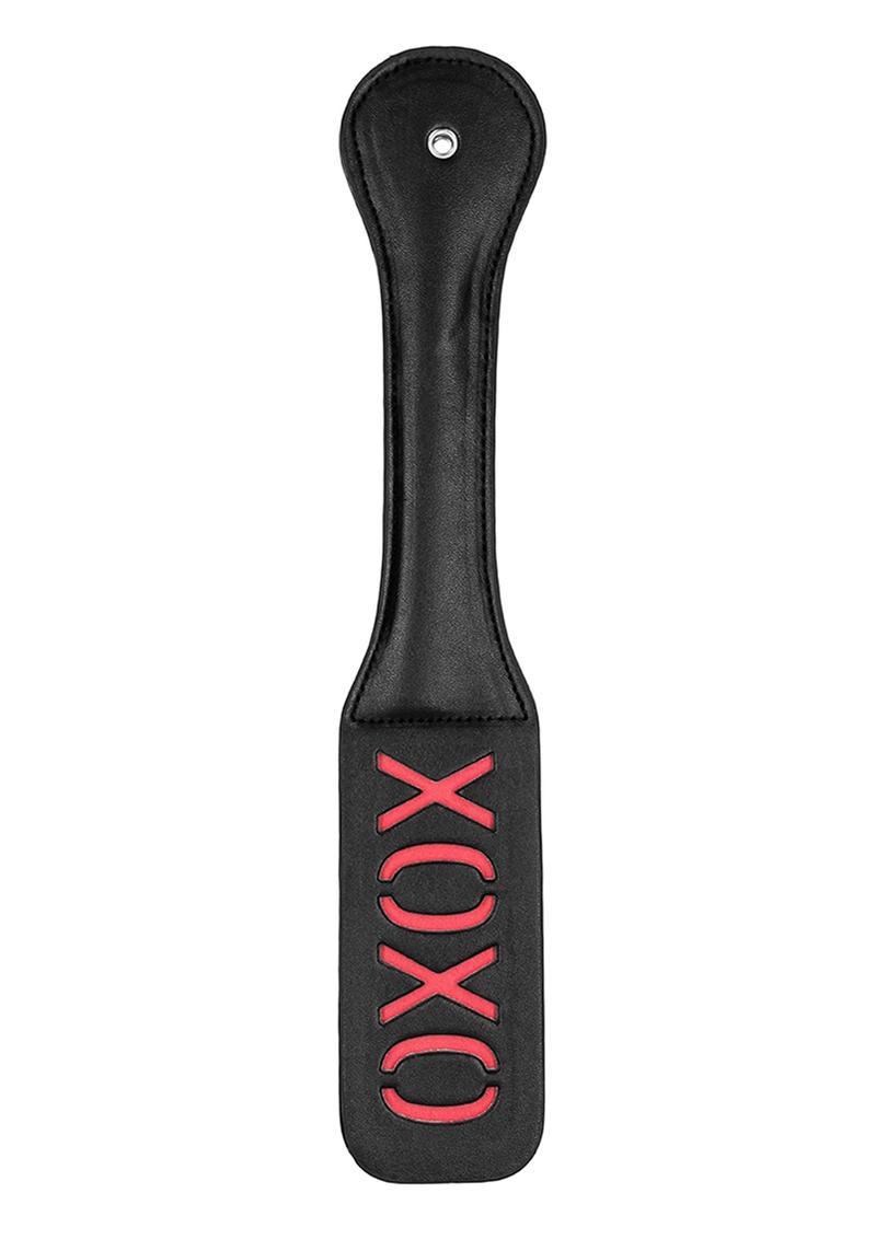 Ouch! Leather Paddle "XOXO" - Black