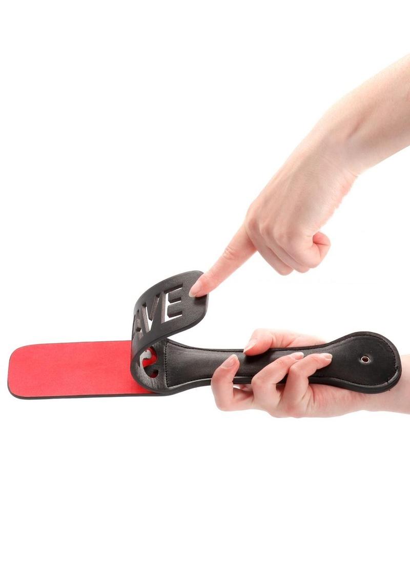 Ouch! Leather Paddle "Slave" - Black