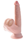 King Cock Triple Density Cock with Swinging Balls 6in - Vanilla