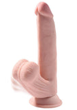 King Cock Triple Density Cock with Swinging Balls 8in - Vanilla