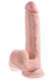 King Cock Triple Density Cock with Swinging Balls 9in - Vanilla