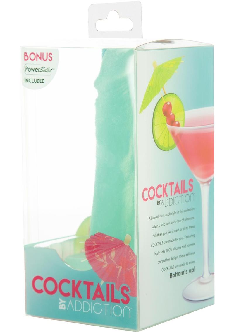 Addiction Cocktails Vibrating Silicone Dildo 5.5in - Mint Mojito