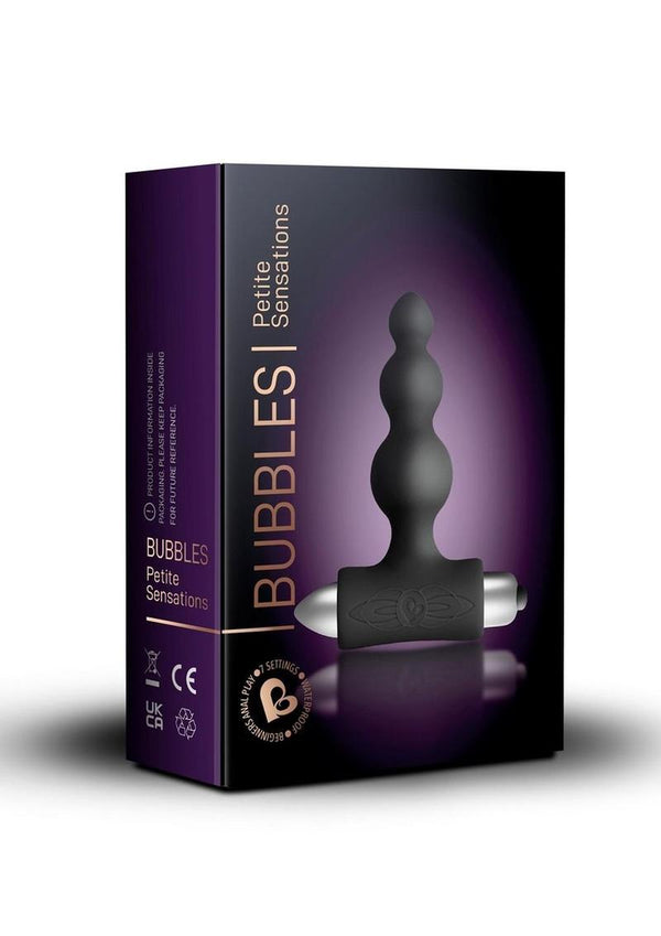 Petite Sensations Bubbles Silicone Vibrating Anal Plug - Black