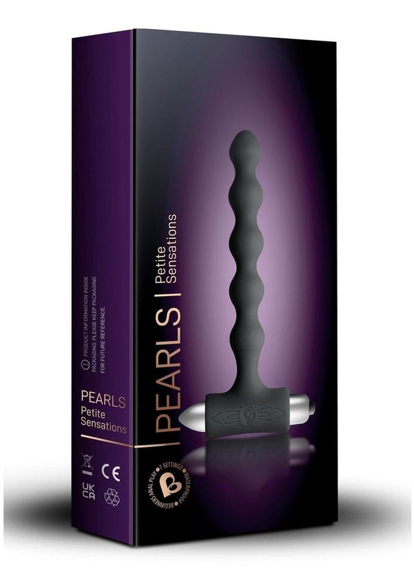Petite Sensations Pearls Silicone Vibrating Anal Beads - Black