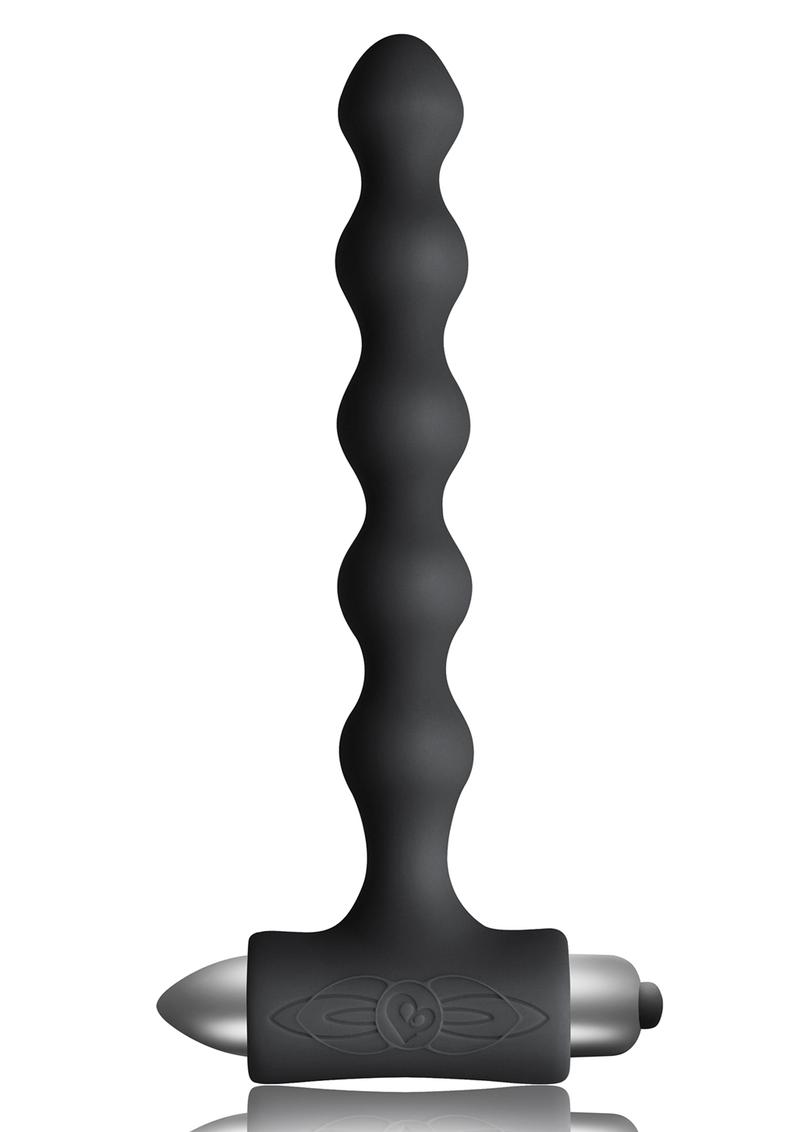 Petite Sensations Pearls Silicone Vibrating Anal Beads - Black