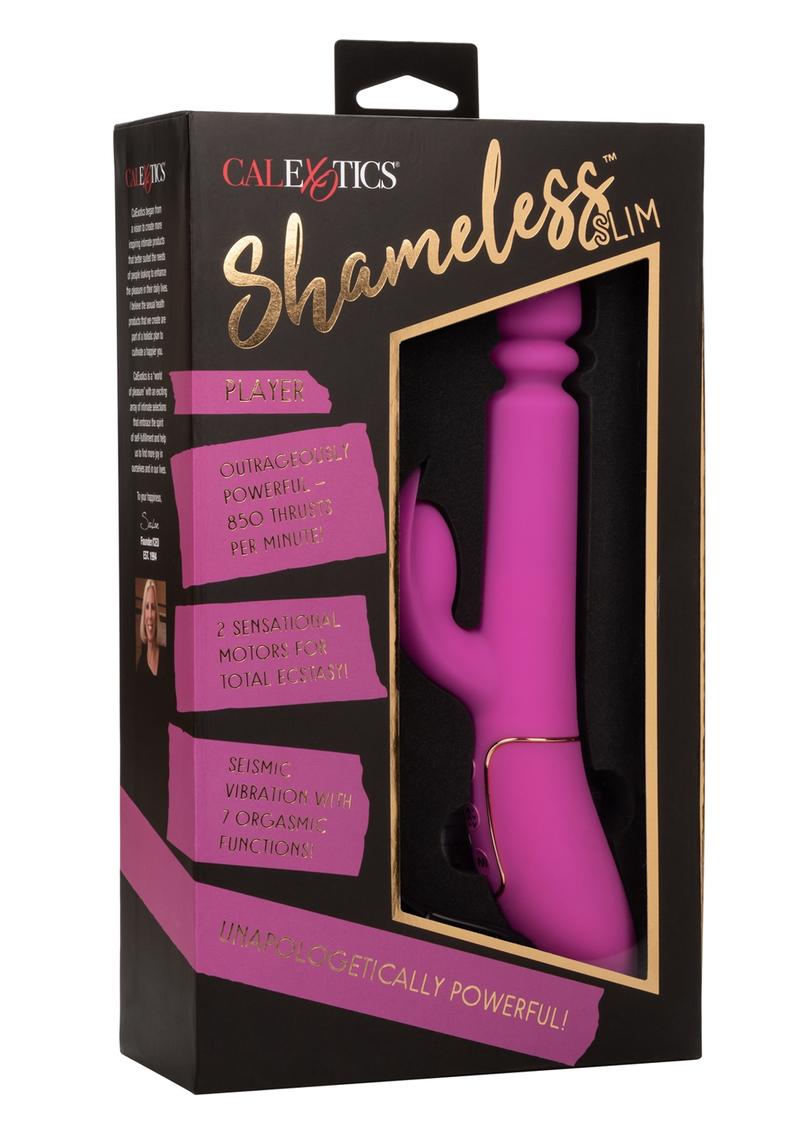 Shameless Slim Player Silicone Rechargeable Rabbit Vibrator - Fuchsia