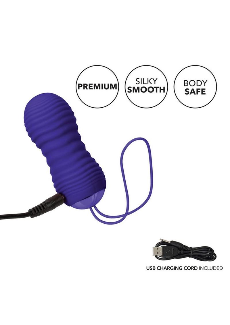 Slay #Thrustme Silicone Rechargeable Thrusting Rotating Egg Vibrator with Remote Control - Purple