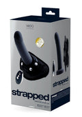 VeDO Strapped Silicone Rechargeable Vibrating Strap On with Remote Control - Just Black