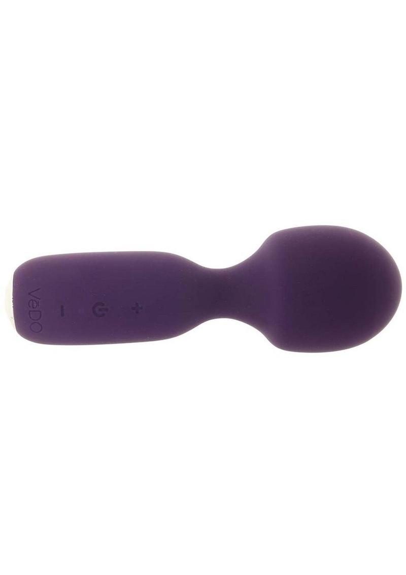 VeDO Wini Silicone Rechargeable Mini Wand Massager - Deep Purple
