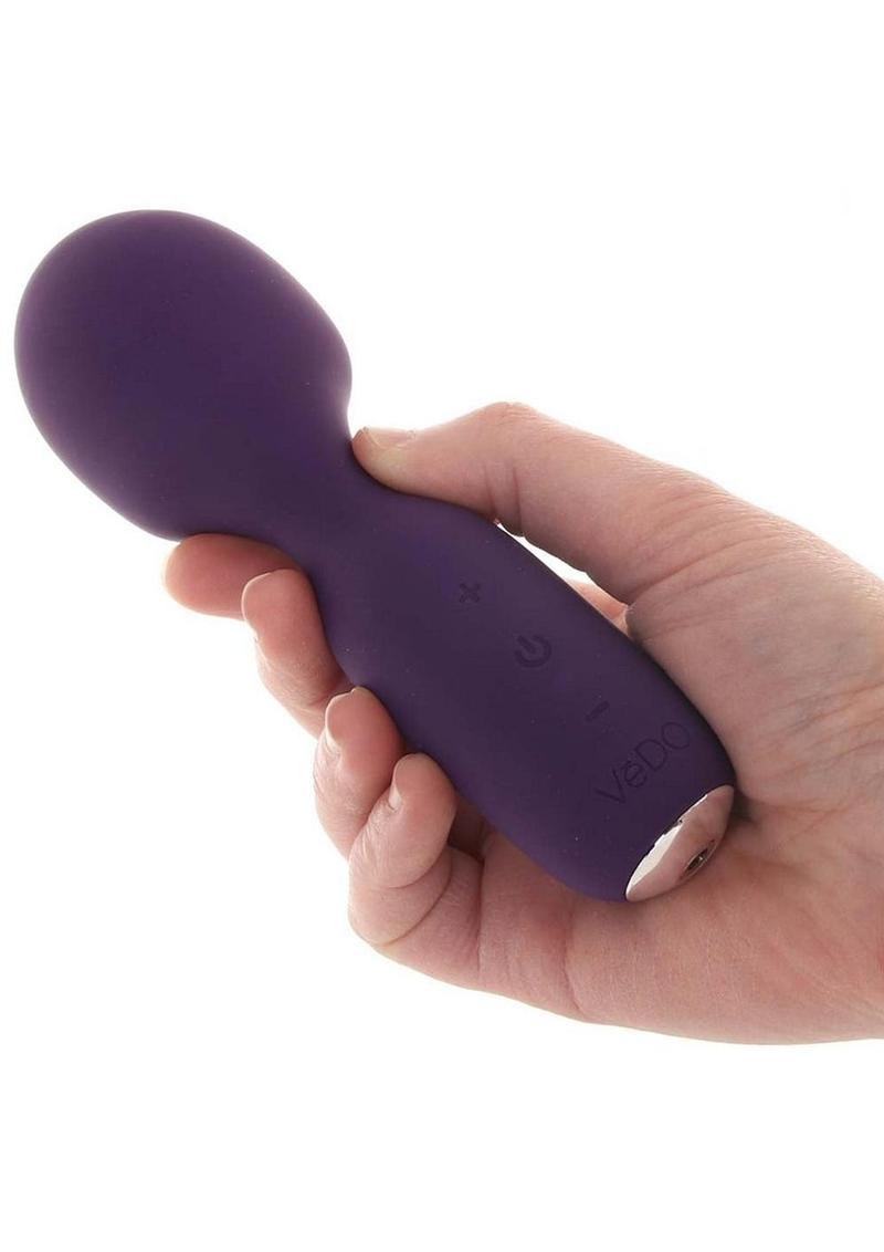 VeDO Wini Silicone Rechargeable Mini Wand Massager - Deep Purple