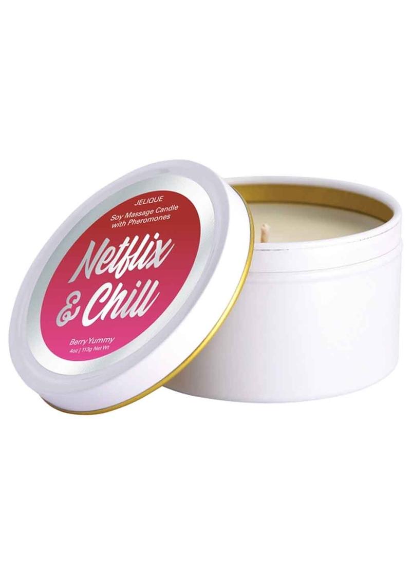 Jelique Massage Candle with Pheromone 4oz - Netflix & Chill Berry Yummy