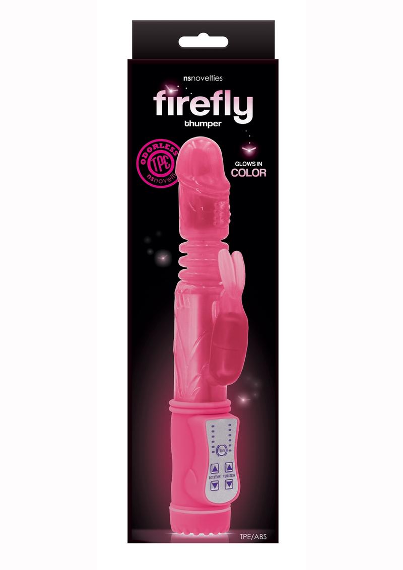 Firefly Thumper Glow In The Dark Thrusting & Rotating Rabbit - Pink