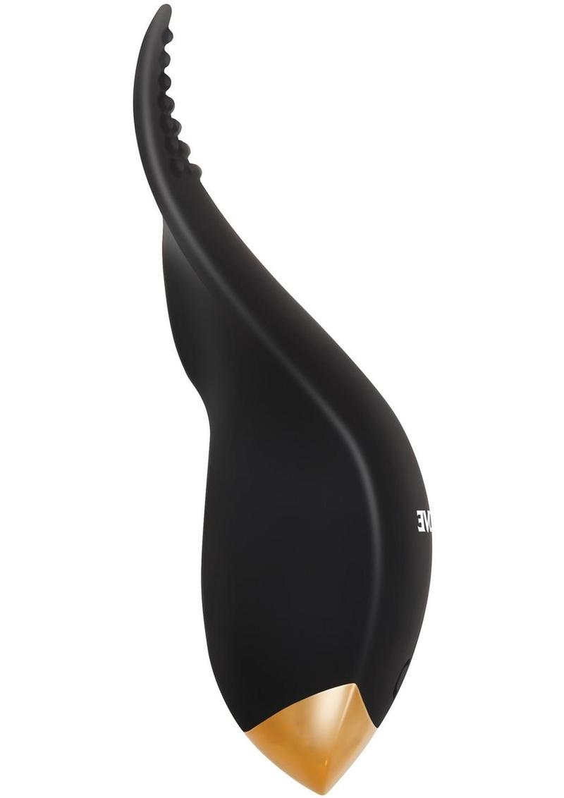 Tip Tingler Silicone Rechargeable Tongue Shape Vibrator - Black/Copper