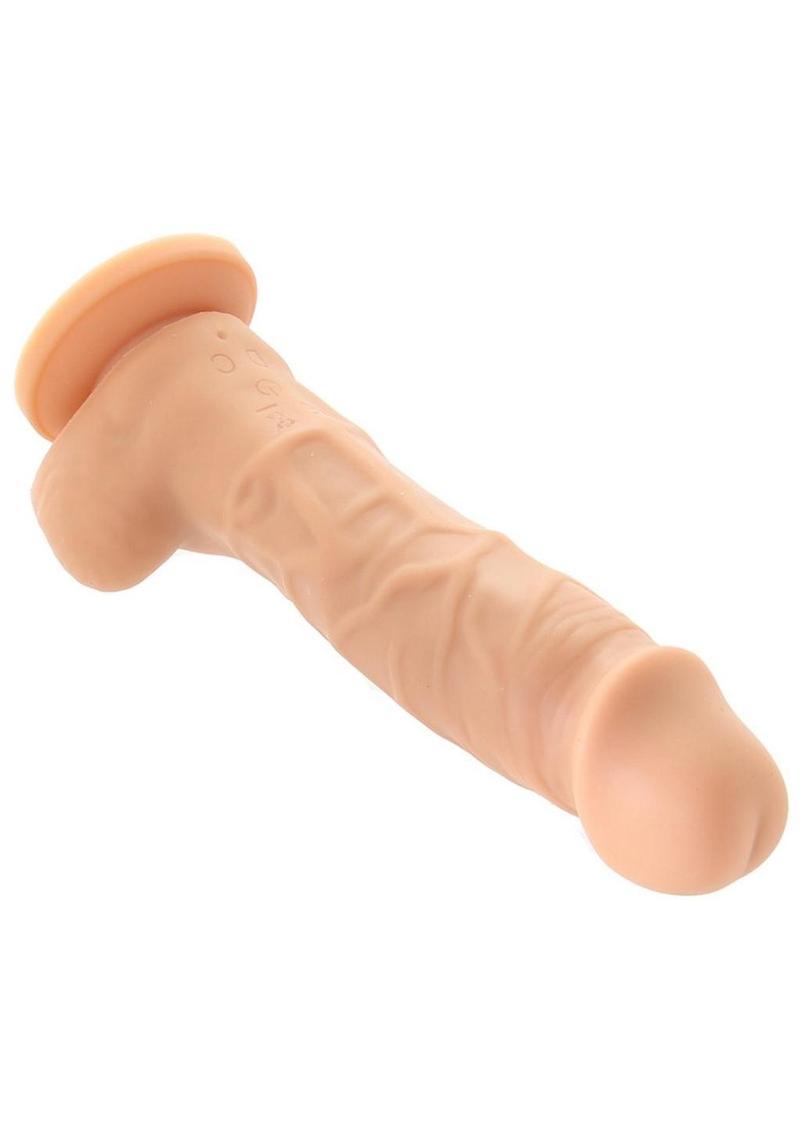 Colours Pleasures Silicone Vibrating Dildo with Balls 5in - Vanilla