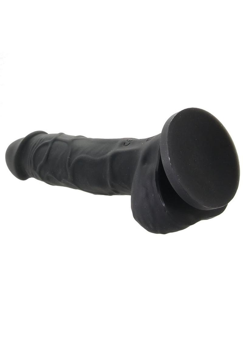 Colours Pleasures Silicone Vibrating Dildo with Balls 5in - Black