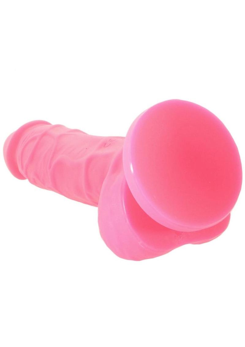 Colours Pleasures Silicone Vibrating Dildo with Balls 5in - Pink