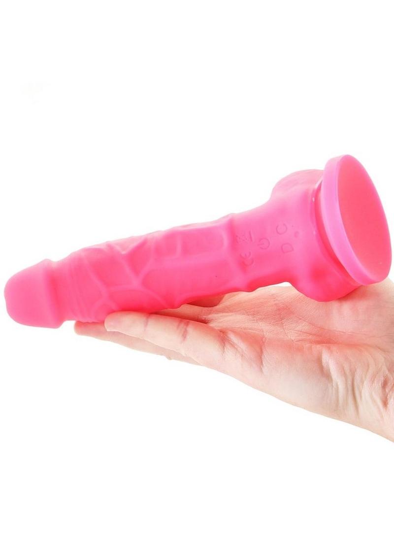 Colours Pleasures Silicone Vibrating Dildo with Balls 5in - Pink