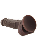 Colours Pleasures Silicone Vibrating Dildo with Balls 5in - Chocolate
