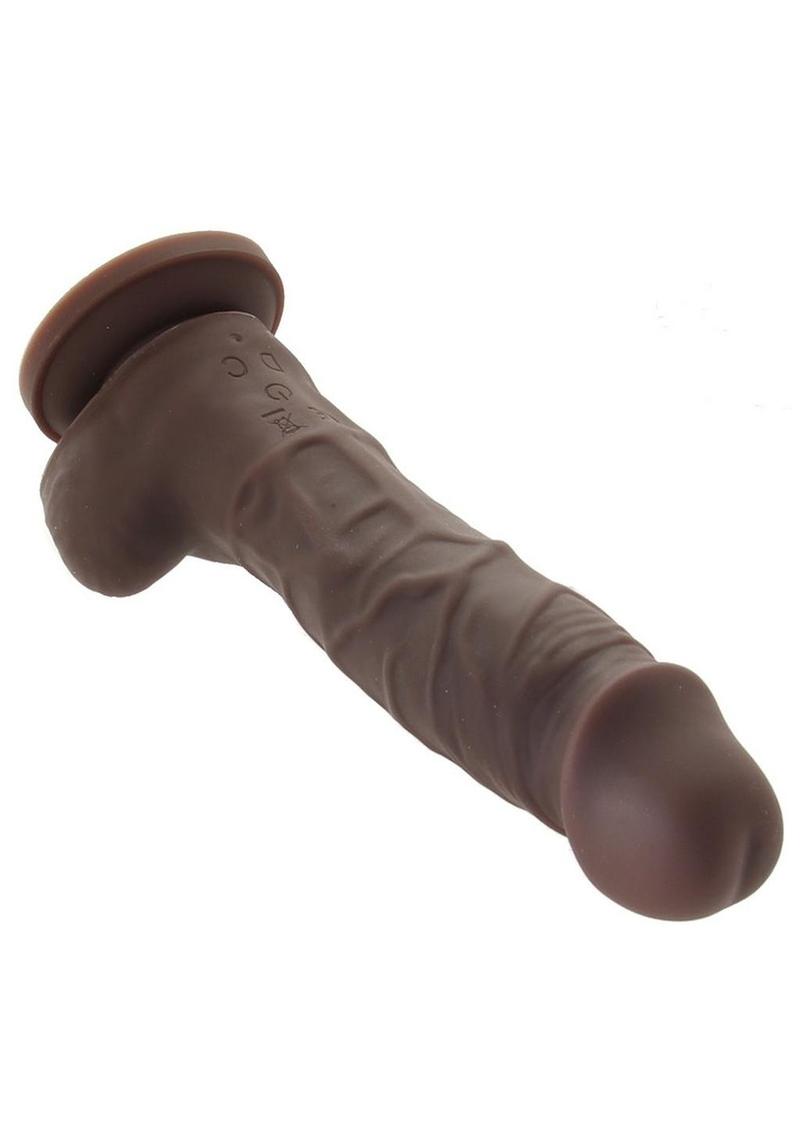 Colours Pleasures Silicone Vibrating Dildo with Balls 5in - Chocolate
