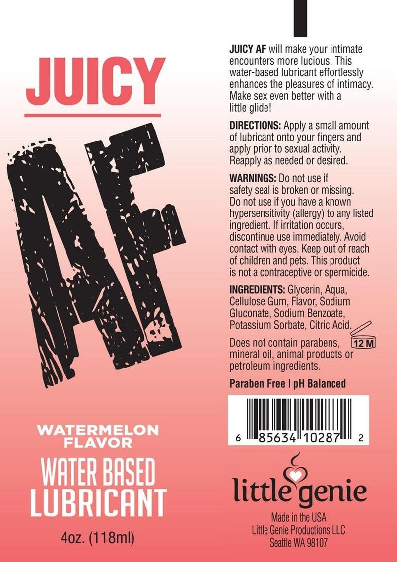 Juicy AF Water Based Flavored Lubricant 4oz - Watermelon