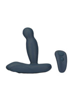LUX Active Revolve Silicone Rechargeable Rotating & Vibrating Anal Massager with Remote Control - Navy