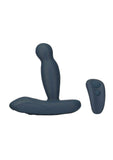 LUX Active Revolve Silicone Rechargeable Rotating & Vibrating Anal Massager with Remote Control - Navy