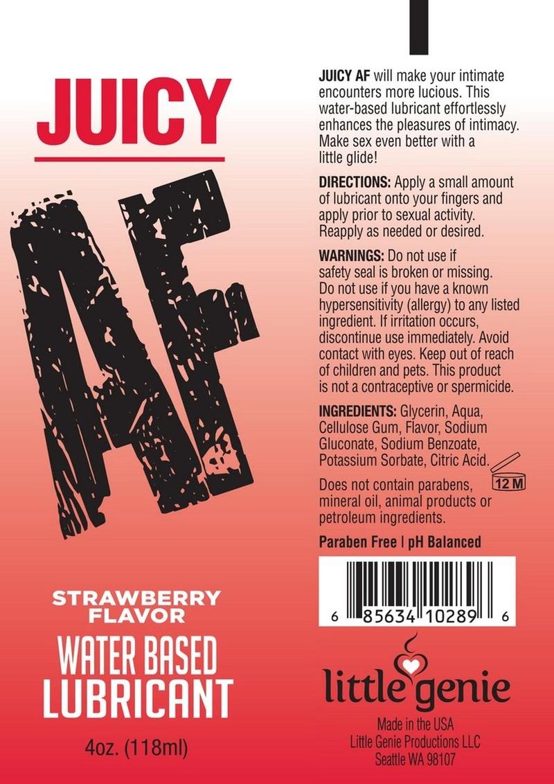 Juicy AF Water Based Flavored Lubricant 2oz - Strawberry