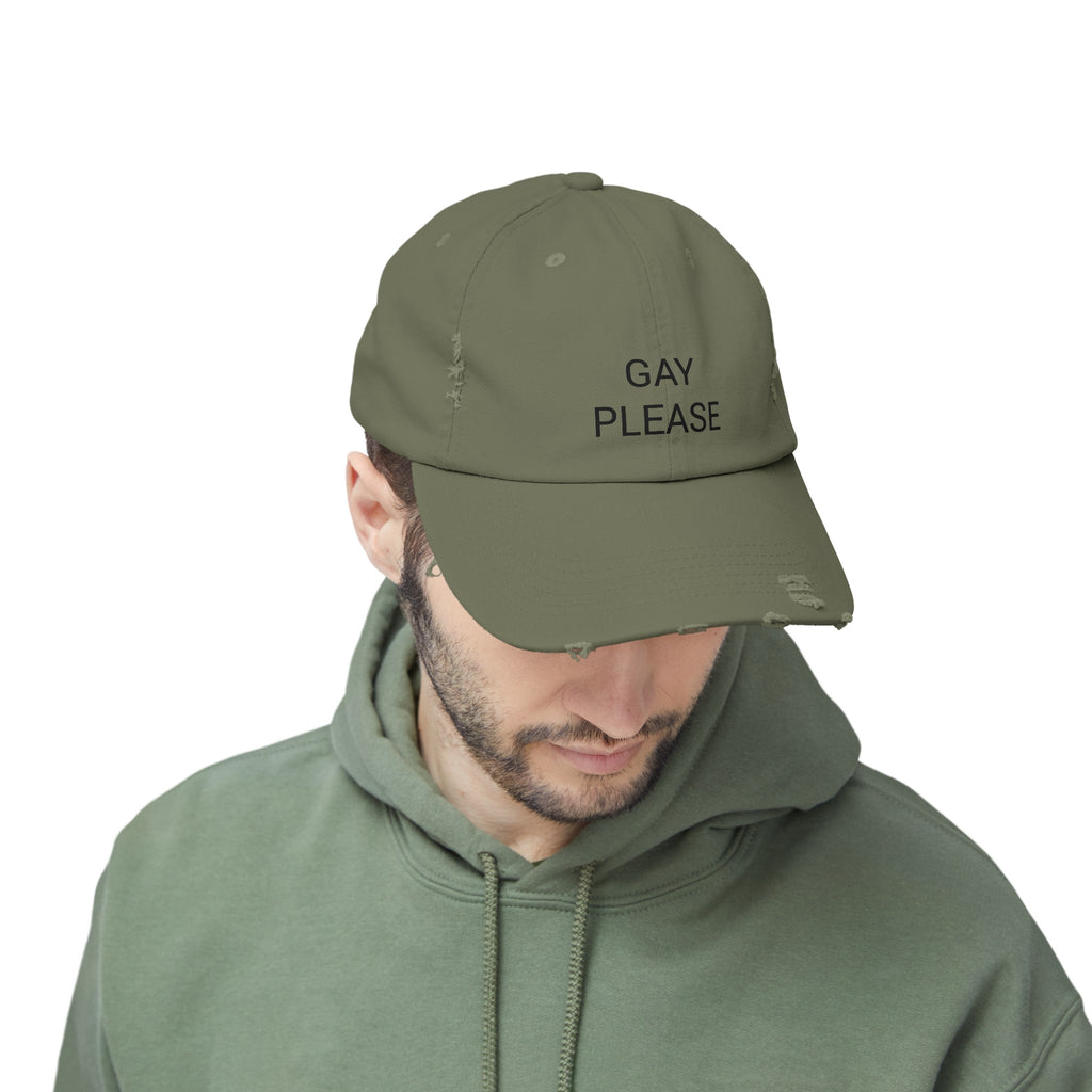 GAY PLEASE Distressed Cap in 6 colors