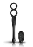 The-Vibe Silicone Rechargeable Cock Ring with Remote Control - Black/Silver