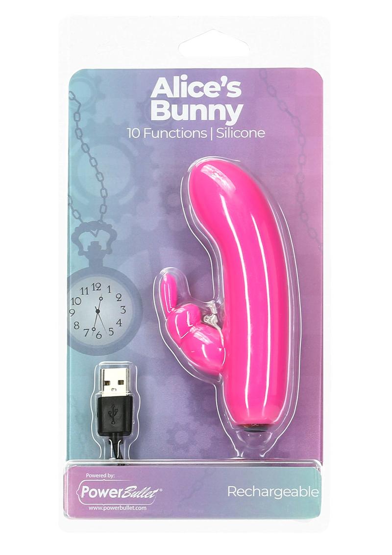 PowerBullet Alice's Bunny Rechargeable Silicone Rabbit - Pink