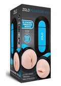 ZOLO Pleasure Pill Silicone Rechargeable Masturbator - Mouth & Anal - Black/Blue