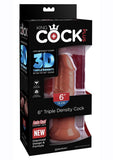 King Cock Plus Triple Density Dildo 6in - Chocolate