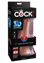 King Cock Plus Triple Density Dildo 7in - Caramel