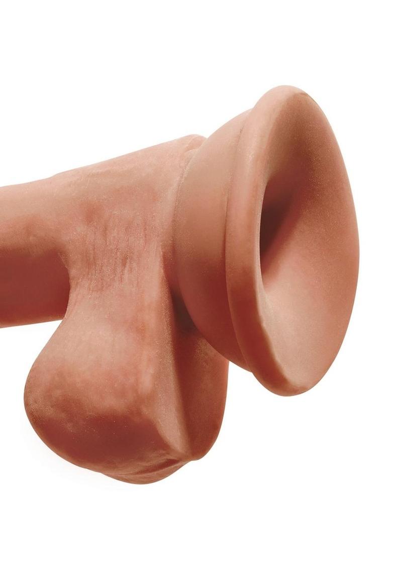 King Cock Plus Triple Density Dildo with Balls 6.5in - Caramel