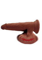 King Cock Plus Triple Density Dildo with Swinging Balls 8in - Chocolate