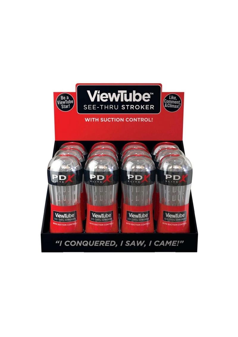 PDX Elite ViewTube Stroker Display (12 piece display) - Clear