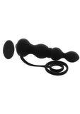 Anal-Ese Silicone Rechargeable Cock Ring with Anal Plug and Remote Control - Black