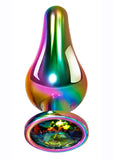 Rainbow Metal Anal Plug - Small