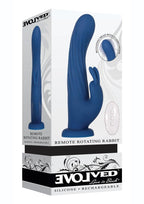Rotating Silicone Rechargeable Rabbit with Remote Control - Blue