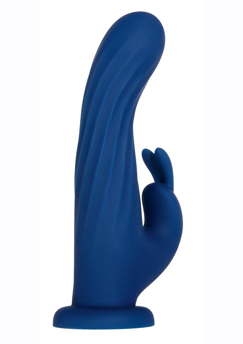Rotating Silicone Rechargeable Rabbit with Remote Control - Blue