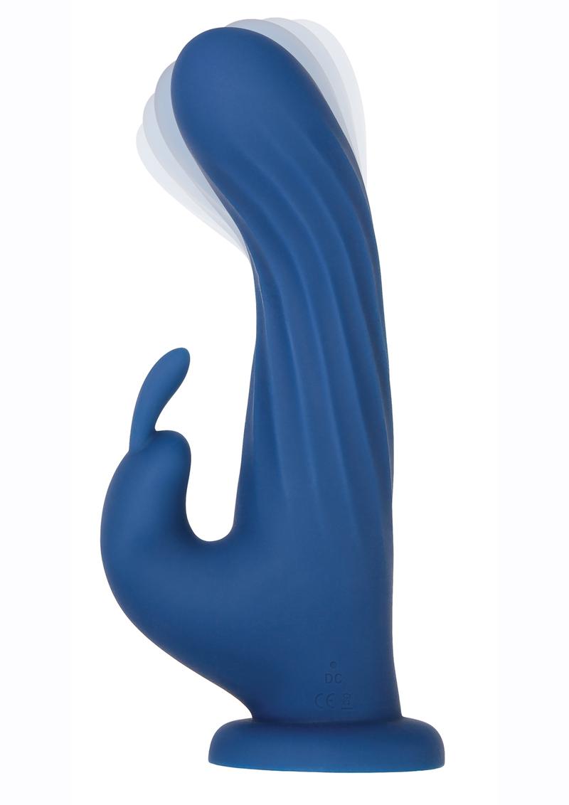 Rotating Silicone Rechargeable Rabbit with Remote Control - Blue