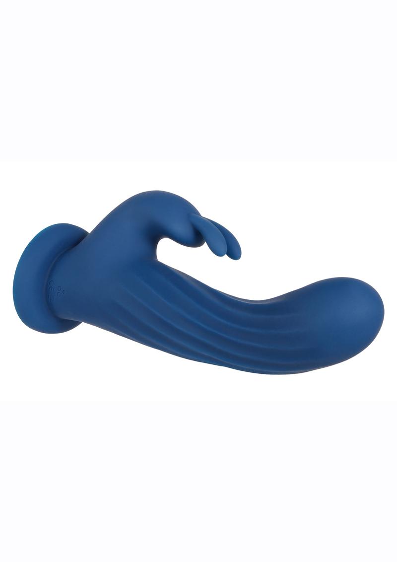 Rotating Silicone Rechargeable Rabbit with Remote Control - Blue