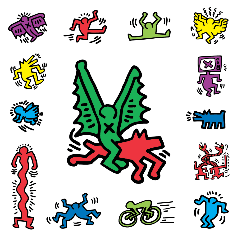 Flight by Keith Haring - Sheet of 14 Kiss-Cut Stickers
