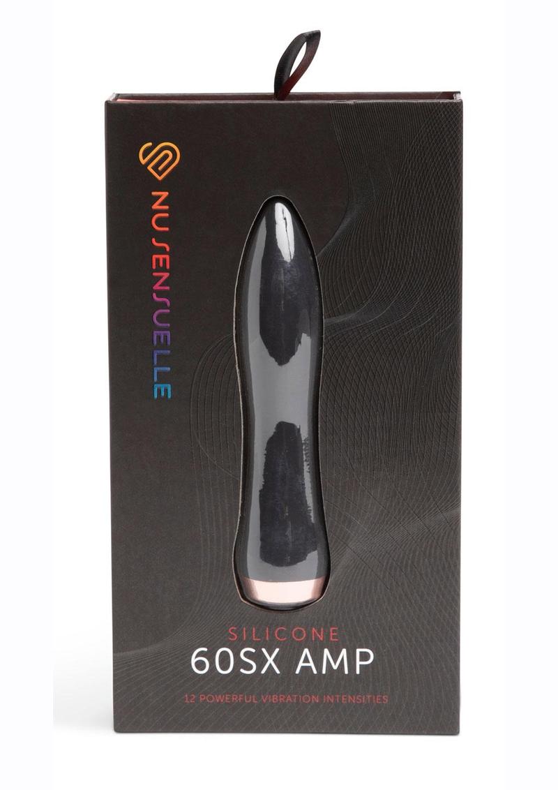 Nu Sensuelle 60SX AMP Silicone Rechargeable Bullet - Black/Rose Gold
